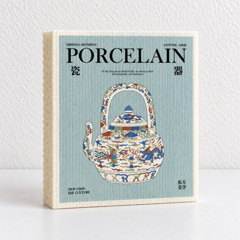 Printed Dishwashing Cloths with Illustrated Design Options