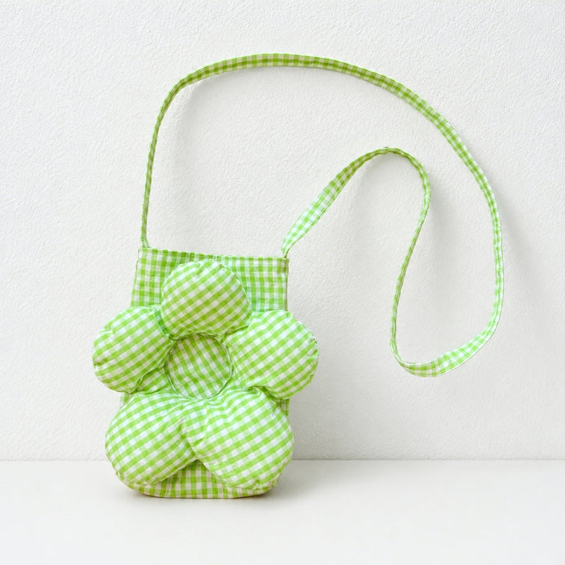 CouldNook Gingham Floral Quilted Crossbody Bag - Snap Closure