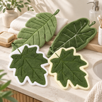 CouldNook Leaf Hand Towel - Coral Fleece and Stitched Veins
