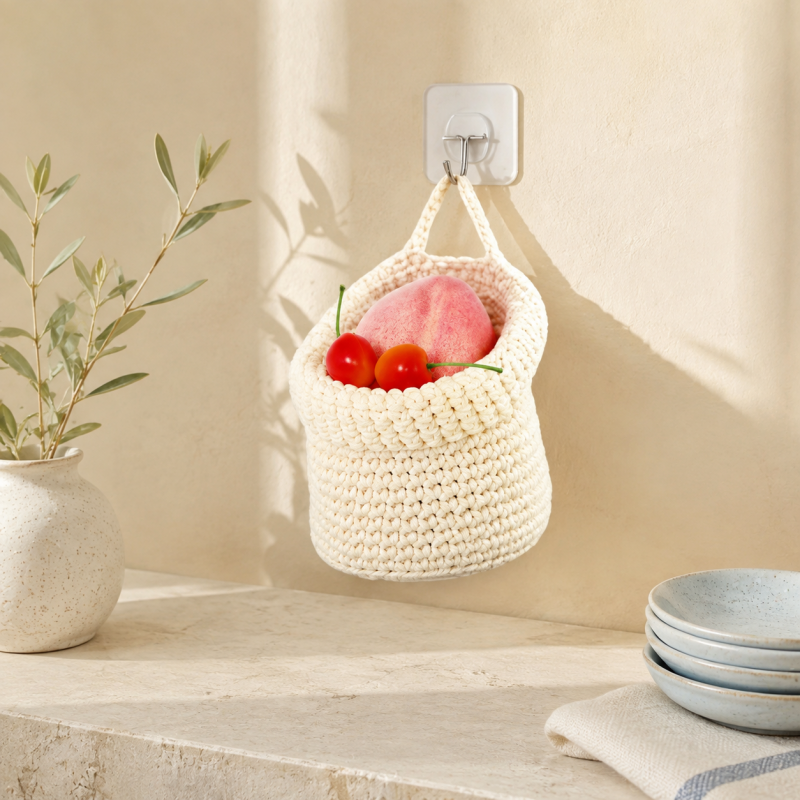 CouldNook Woven Hanging Produce Basket Set - Three Graduated Sizes