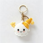 CouldNook Yarn Ghost Doll Keychain - Hat and Clasp Variations