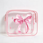 CouldNook Clear Bow Makeup Bag - Printed Ribbons And Matching Trim