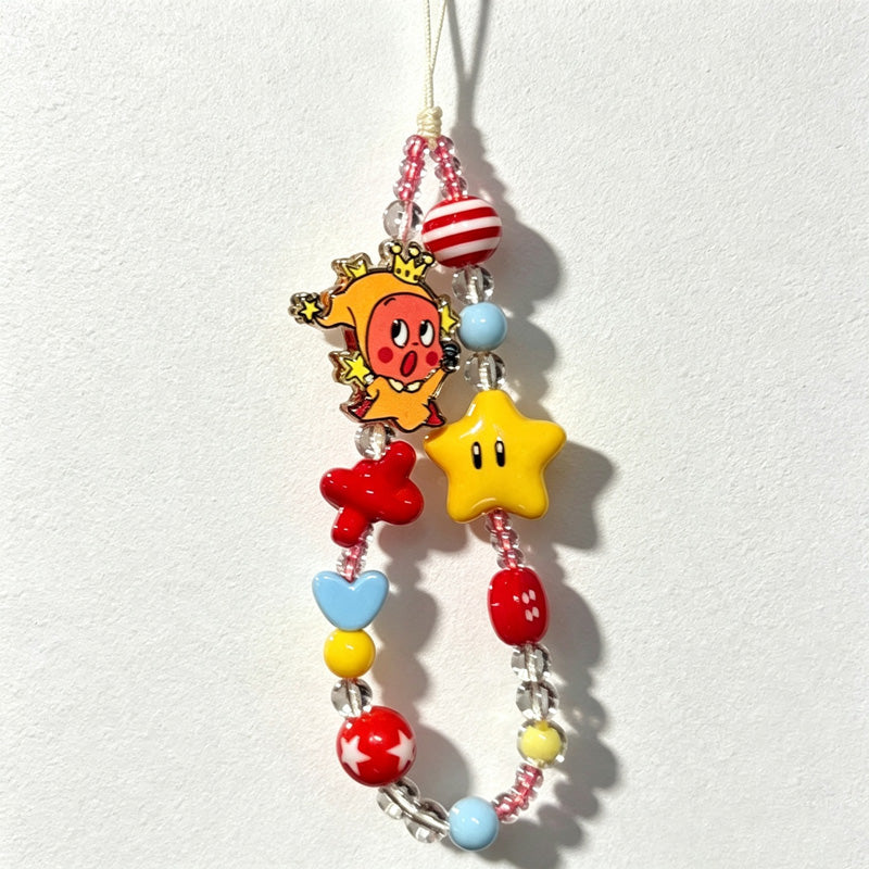 CloudNook Star Character Beaded Chain‑Cartoon Phone Wrist Lanyard