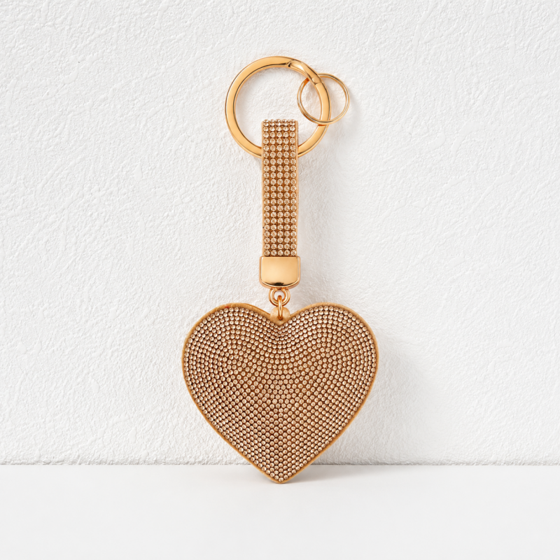 CouldNook Rhinestone Heart Keychain - Crystal Bag Charm
