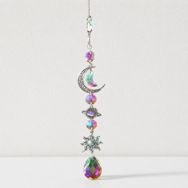CouldNook Celestial Crystal Suncatcher - Moon and Star Designs