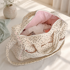 CouldNook Quilted Floral Travel Bag - Top Zipper and Double Handles