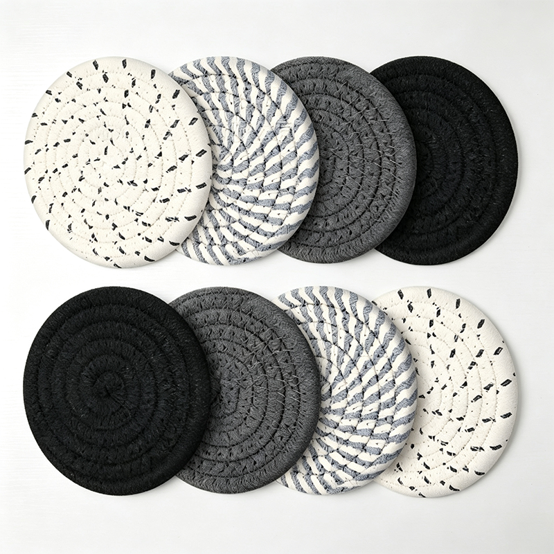CouldNook Woven Round Drink Coaster - Warm Table Accent