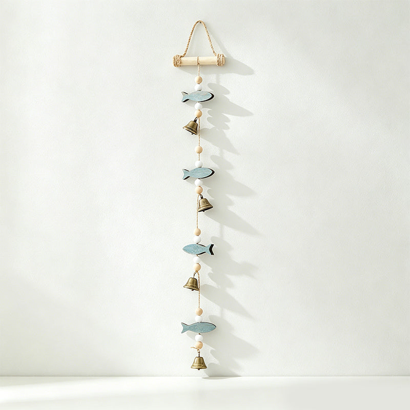 CouldNook Mediterranean Fish Hanging Decor - Coastal Shell Bell Ornament