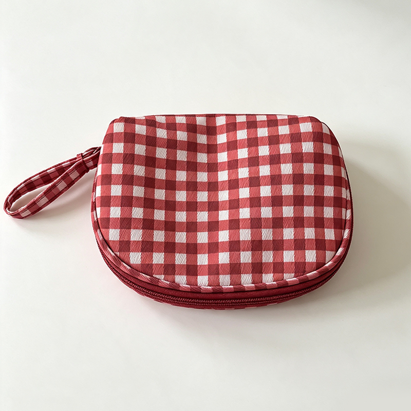 CouldNook Checked Cosmetic Bag - Vanity Storage Accent