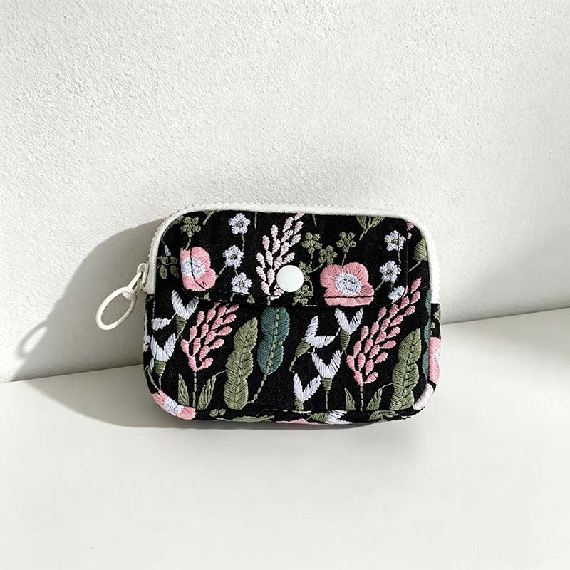 CouldNook Embroidered Double-Layer Pouch - Eight Botanical Designs Collection