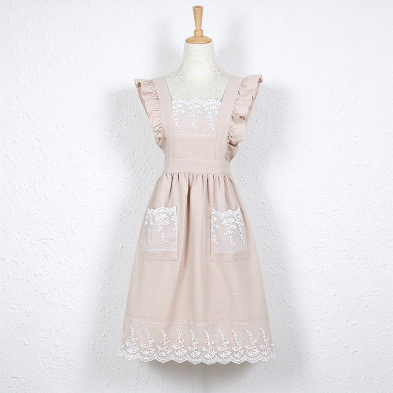 CouldNook Ruffle Strap Apron - Lace or Plain Pockets
