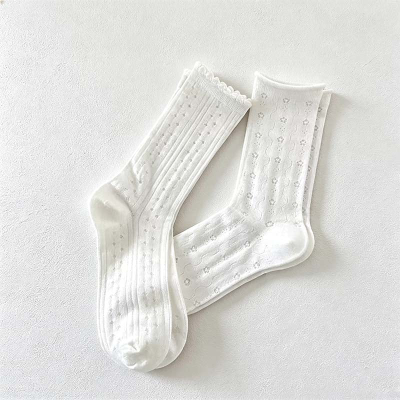 CouldNook Textured Delicate Openwork Textured Hosiery - Practical Room Accent