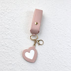 Lipstick Holder Keychain with Attached Heart Mirror