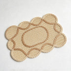 CouldNook Scalloped Paper Placemat - Woven Center And Looping Contrast Border
