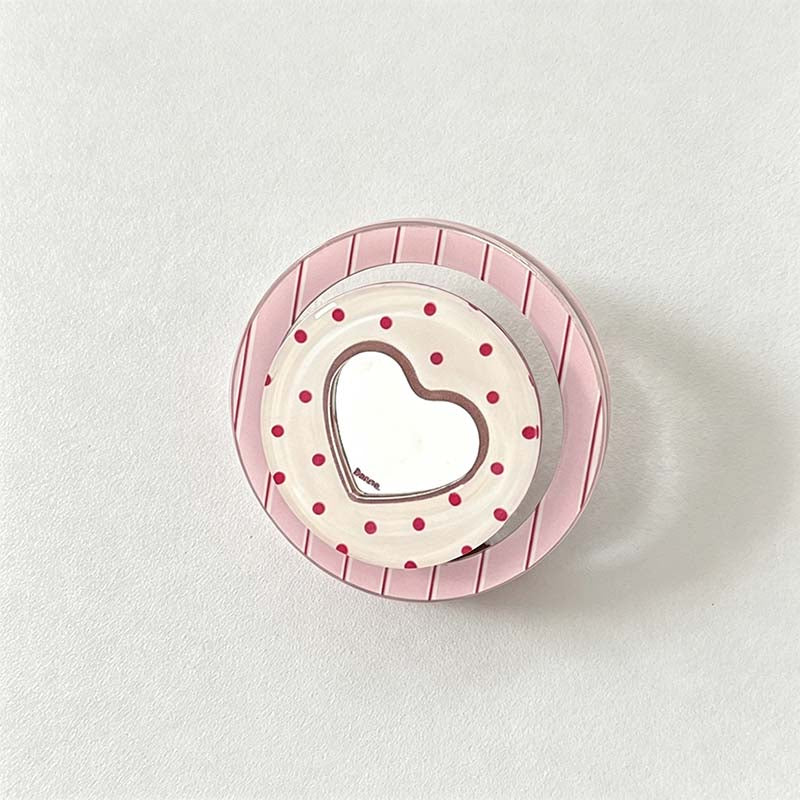 CouldNook Heart Magnetic Phone Grip - Polka-Dot Mirror Finish