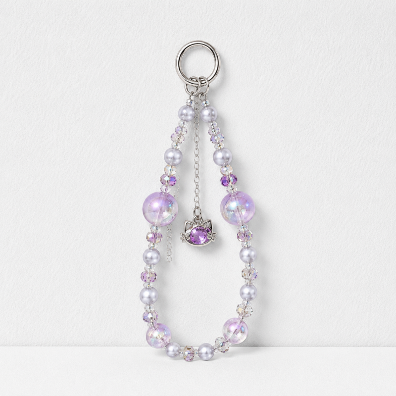 CouldNook Cat Eye Bead Phone Charm - Loop Cord Attachment