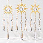 CouldNook Sun Suncatcher - Gold-Toned Rays and Three Hanging Pendant Strands