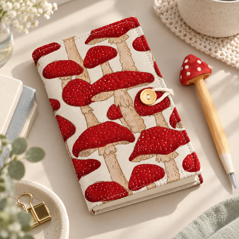 CouldNook Mushroom Ring Binder Notebook - Snap Strap Cover