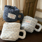 CouldNook Fabric Storage Basket - Floral Mug Shape and Ruffled Rim