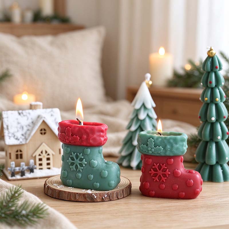 CouldNook Stocking Scented Candle - Christmas Snowflake Detail
