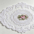 CouldNook Oval Embroidered Lace Placemat - Floral Mesh Size Options
