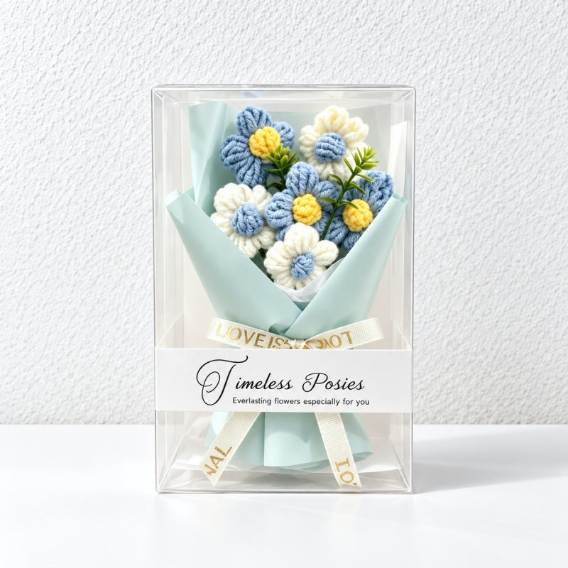 CouldNook Knitted Flower Bouquet - Wrapped Petals for Thoughtful Gifting