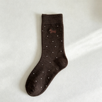 CouldNook Dachshund Crew Socks - Warm Embroidered Dotted Pattern