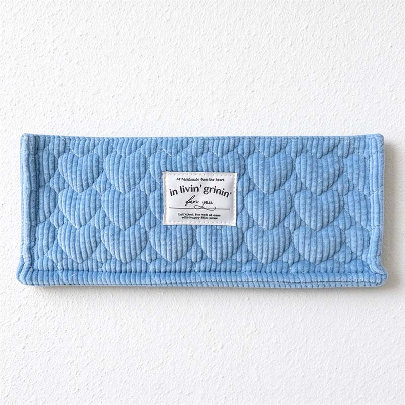 CouldNook Quilted Storage Basket - Ribbed Fabric and Stitched Heart Pattern