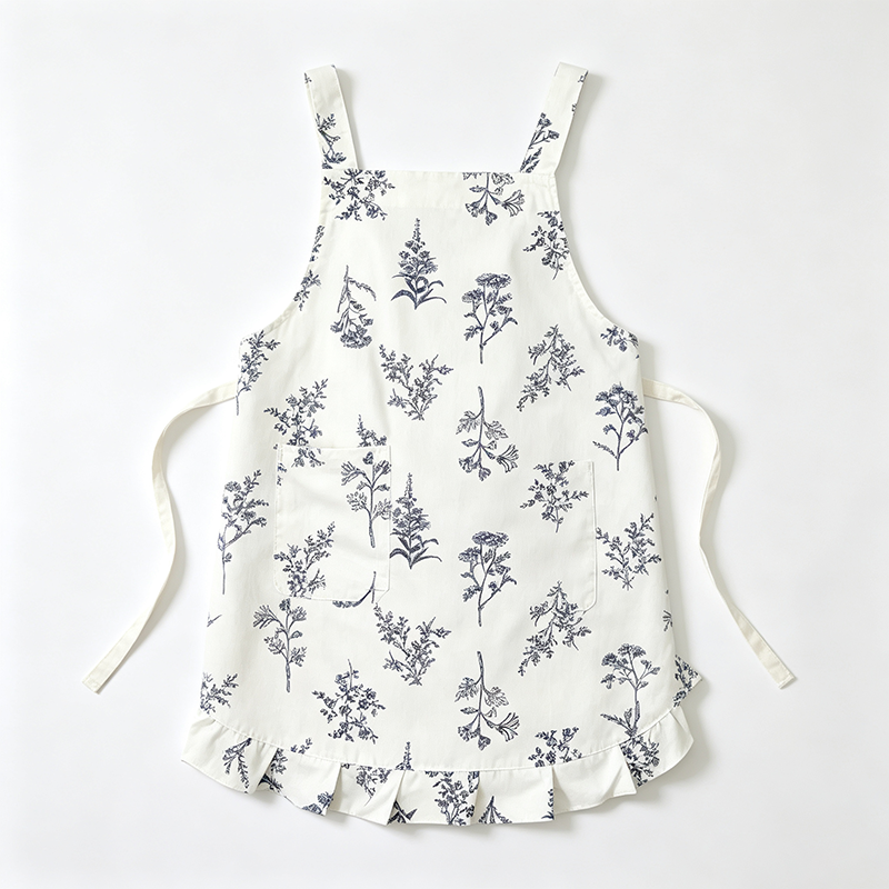 CouldNook Botanical Smock Apron - Relaxed Crossback Home Coverage