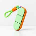 CouldNook Three-Compartment Pill Box - Contrasting Colors and Attached Carry Loop