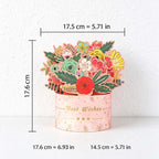 Flower Pop-Up Greeting Card with Display Base