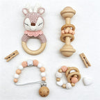 CouldNook Baby Teething Rattle Set - Rabbit Ring Pieces