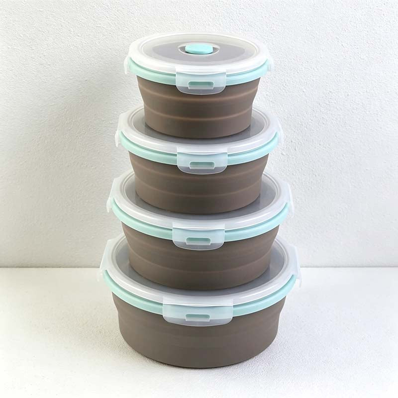 CouldNook Collapsible Silicone Food Container - Stackable Round Design