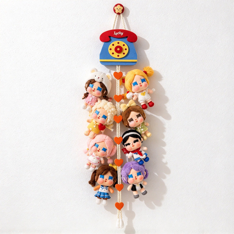 CouldNook Doll Display Hanger - Felt Topper and Heart-Decorated Cord
