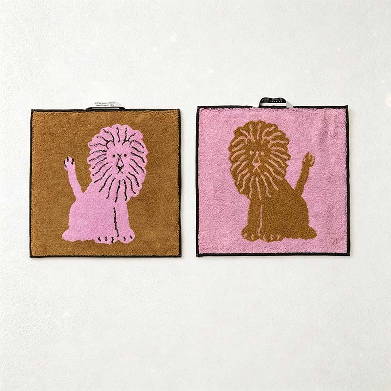 CouldNook Animal Jacquard Cotton Washcloth - Woven Characters And Contrasting Reverse