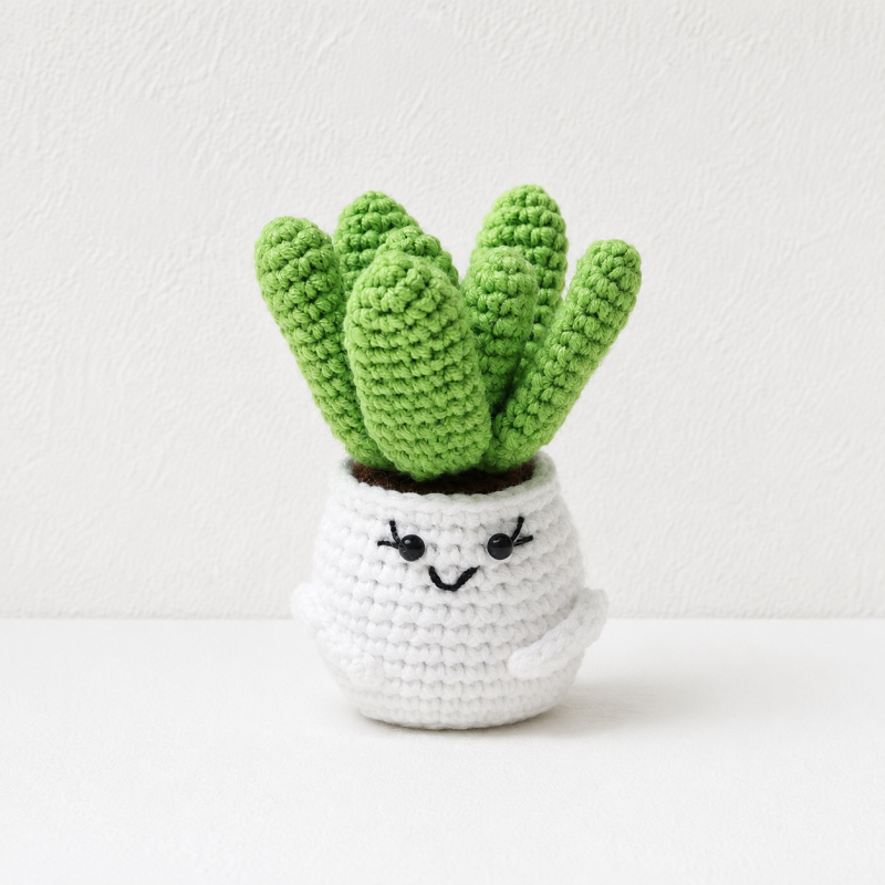 CouldNook Yarn Succulent Planter Figure - Assorted Facial Details