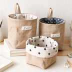 Hanging Storage Bag - Woven Pocket and Patterned Lining