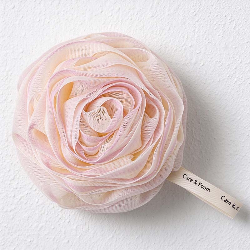 CouldNook Rose Bath Pouf - Layered Petals and Gradient Mesh