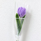 Artificial Tulip Bouquet with Pearl-Trim Wrapping