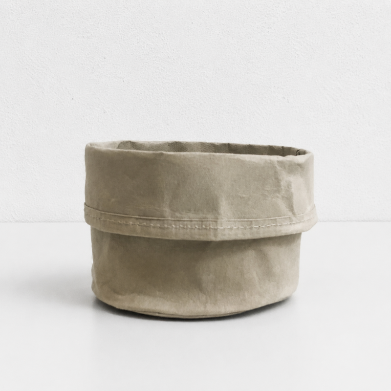 CouldNook Washable Kraft Paper Storage Basket - Folded Cuff Options