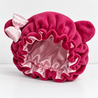 CouldNook Bear Ear Sleep Bonnet - Ruffled Bow Detail