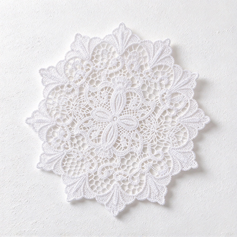 CouldNook Round Lace Table Mat - Floral Openwork And Decorative Edges