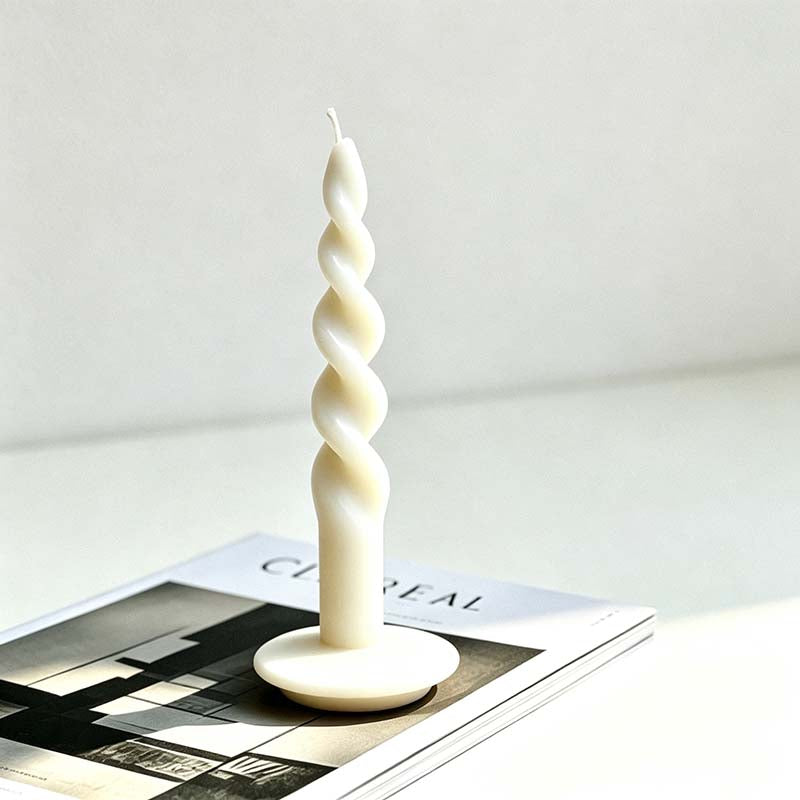 CouldNook Sculptural Taper Candle - Twisted Waves And Stacked Shape Designs