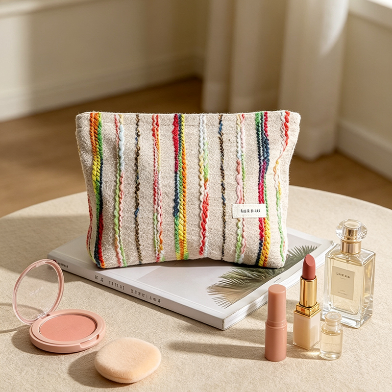 CouldNook Striped Cosmetic Bag - Vanity Storage Accent