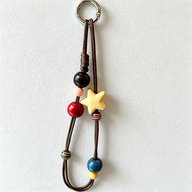 CloudNook Phone Wrist Strap-Retro Star Beaded Double-Strand Design