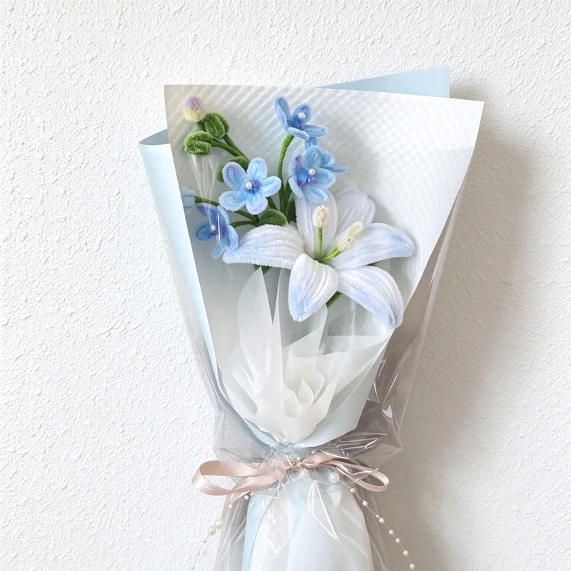 Artificial Flower Bouquet with Textured Petals and Wrapping