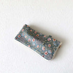 CouldNook Embroidered Glasses Pouch - Floral Stitching And Checked Lining