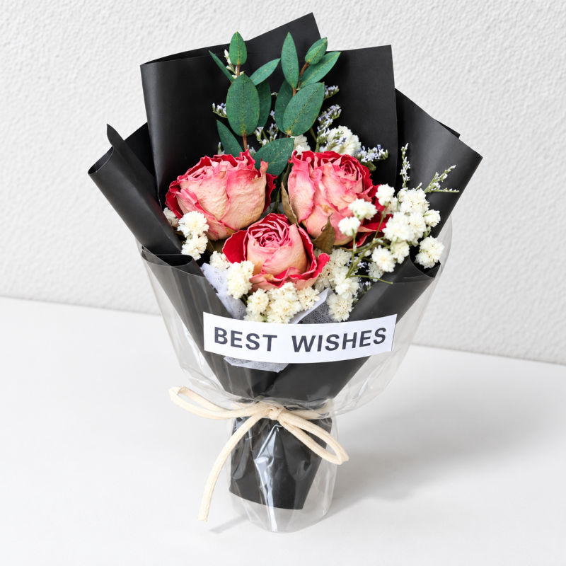 CouldNook Wrapped Mini Flower Bouquet - Layered Gift Presentation