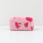 CouldNook Heart Pattern Pouch - Plush Texture and Zip Opening