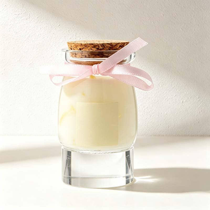 CouldNook Ribbon Jar Scented Candle - Pastel Wax And Textured Lid